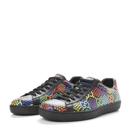 Gucci GG Supreme Monogram Psychedelic Mens Ace Sneakers 7.5 Black Multicolor 3 of 11