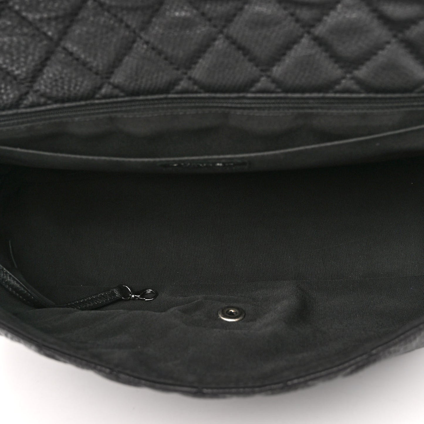 Calfskin Quilted Small XXL Travel Flap Bag Black