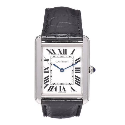 Cartier Stainless Steel Alligator 27mm Tank Solo Quartz Watch 1 of 11