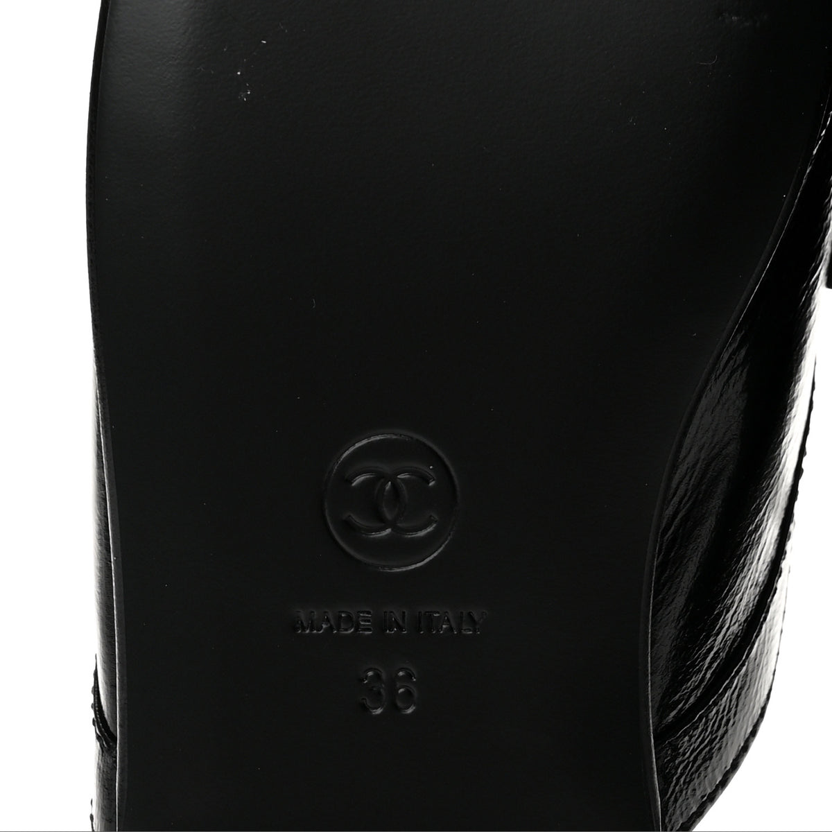 Chanel Shiny Crumpled Lambskin CC Mules 36 Black 7 of 11