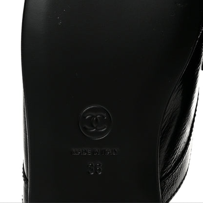 Chanel Shiny Crumpled Lambskin CC Mules 36 Black 7 of 11