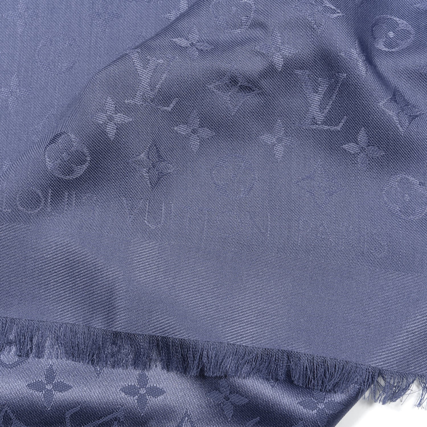 Louis Vuitton Wool Silk Monogram Shawl Night Blue 2 of 3