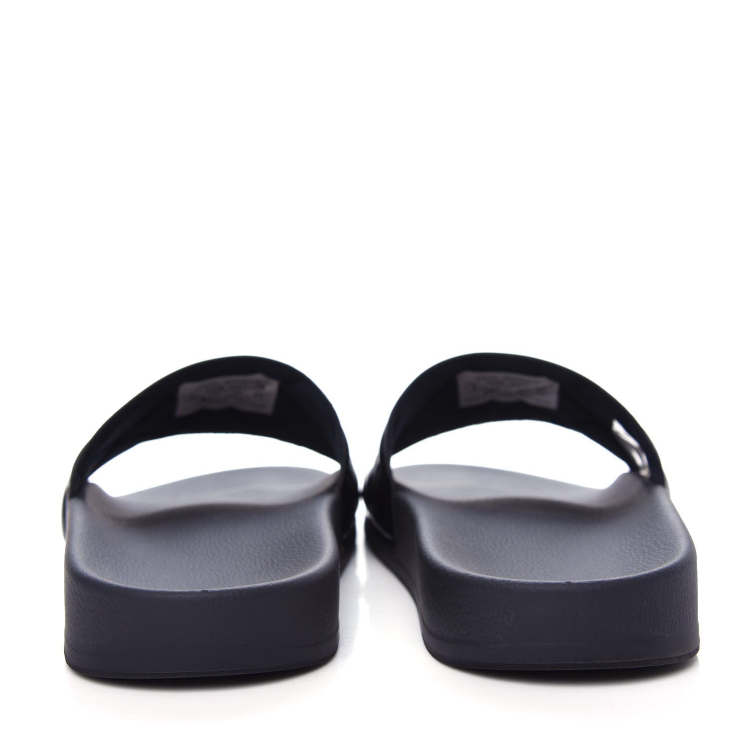 Balenciaga Rubber Patent Quilted Logo Slide Sandals 36 Black White 7 of 10