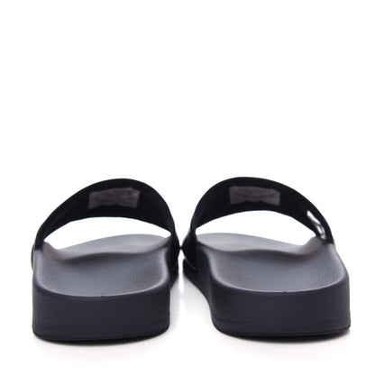 Balenciaga Rubber Patent Quilted Logo Slide Sandals 36 Black White 7 of 10