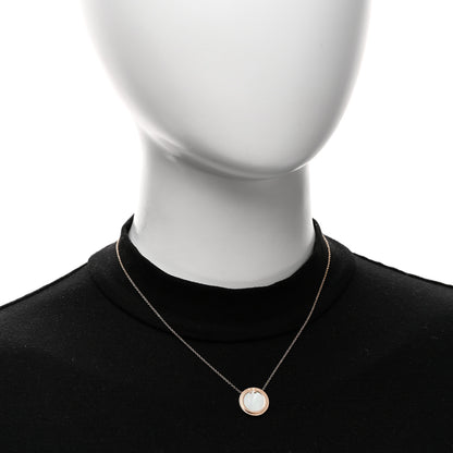 Tiffany 18K Rose Gold Mother of Pearl T Circle Pendant Necklace 2 of 5