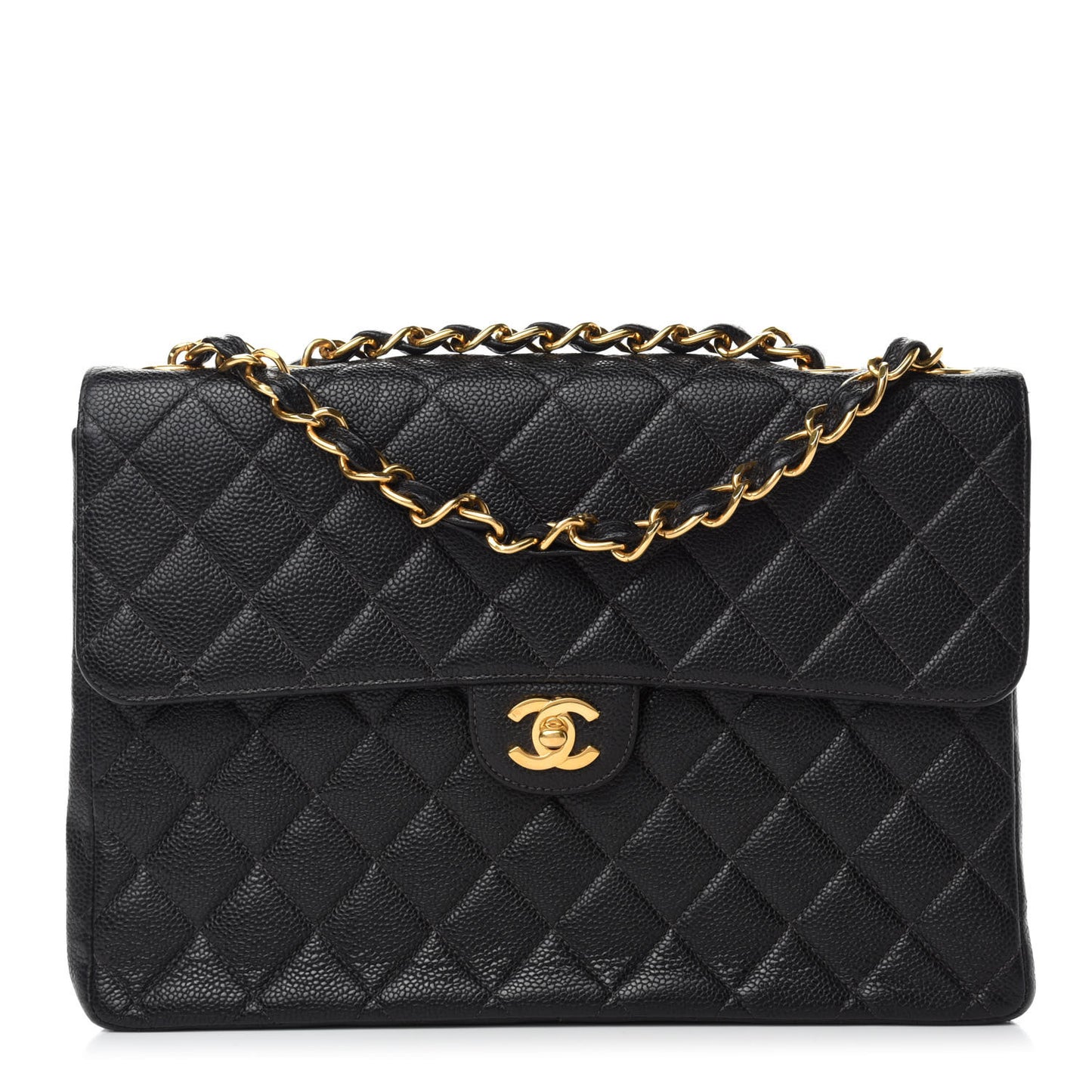 Caviar Quilted Jumbo Single Flap Black