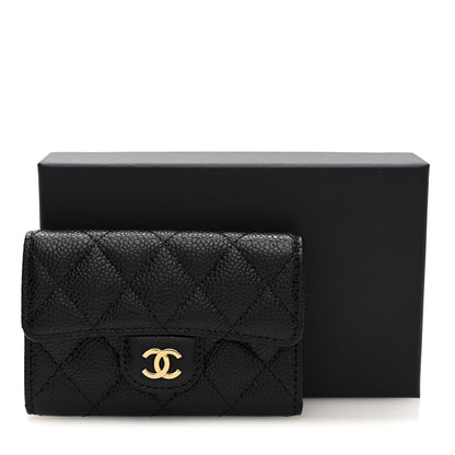 Chanel Caviar Quilted Flap Card Holder Wallet Black 8 of 8