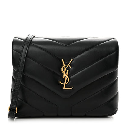 Saint Laurent Calfskin Y Quilted Monogram Toy Loulou Crossbody Bag Black 1 of 11