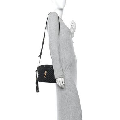 Saint Laurent Calfskin Matelasse Monogram Lou Camera Bag Black 2 of 11