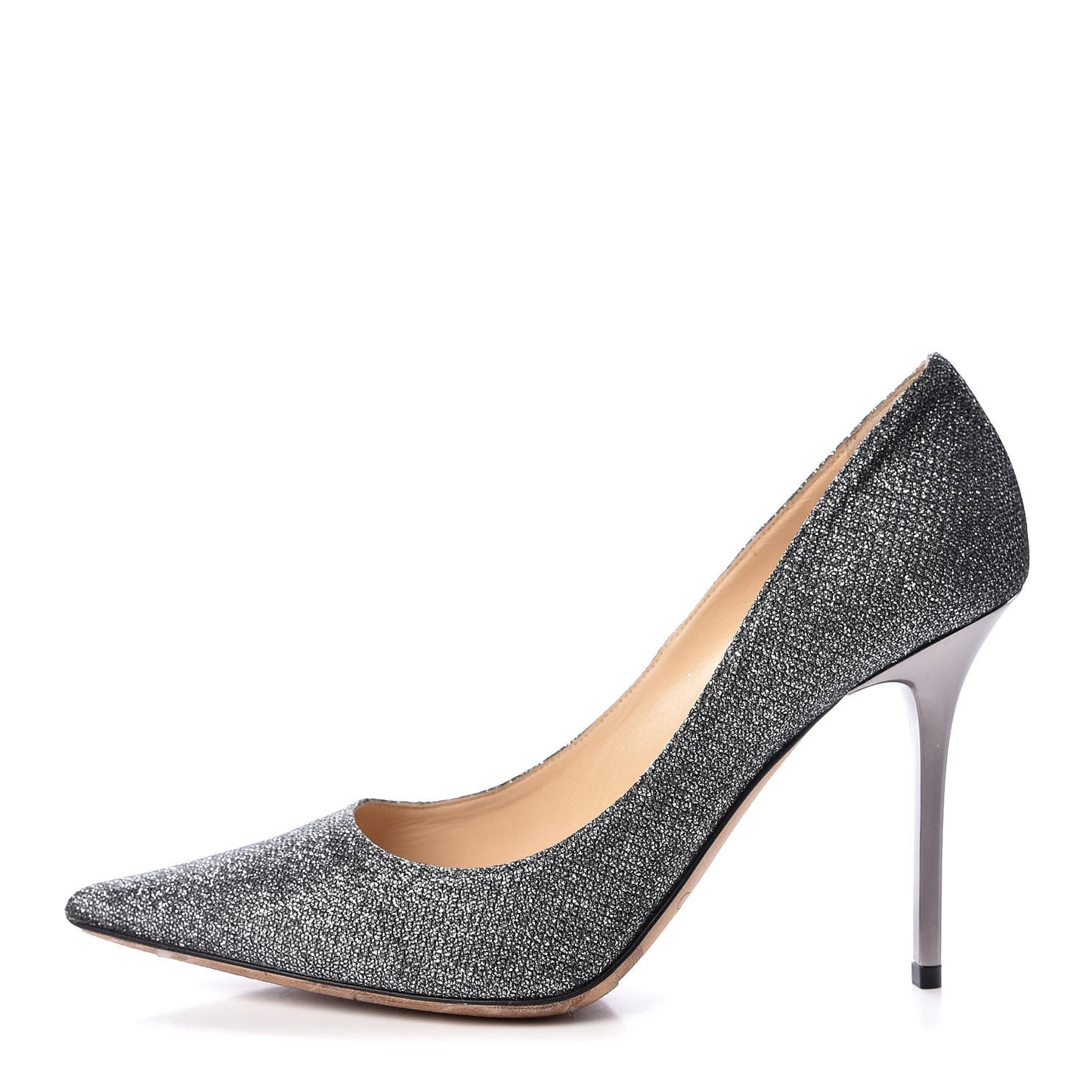 Glitter Pointy Toe Romy 100 Pumps 36.5 Anthracite
