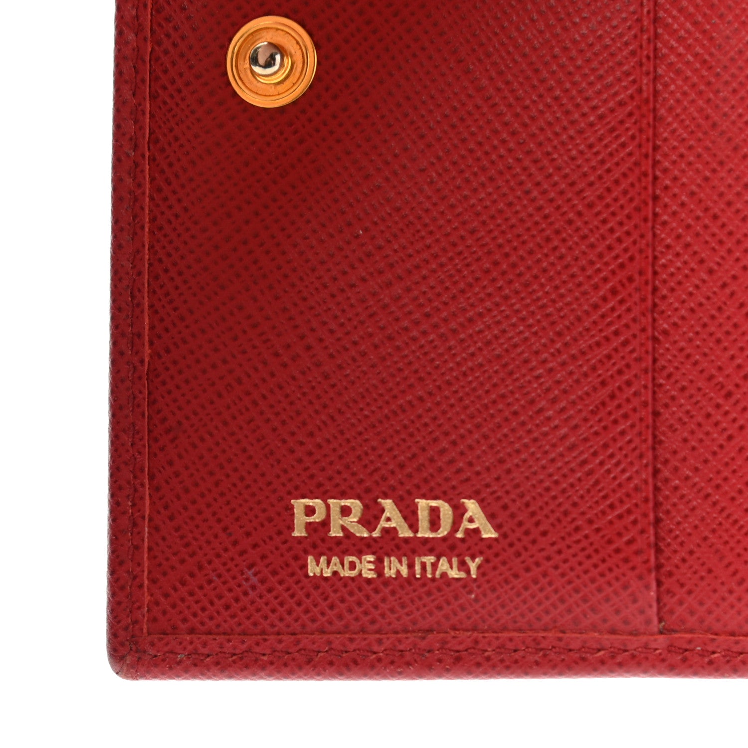 Prada Saffiano Metal Compact Snap Bi-Fold Wallet Fuoco 6 of 10