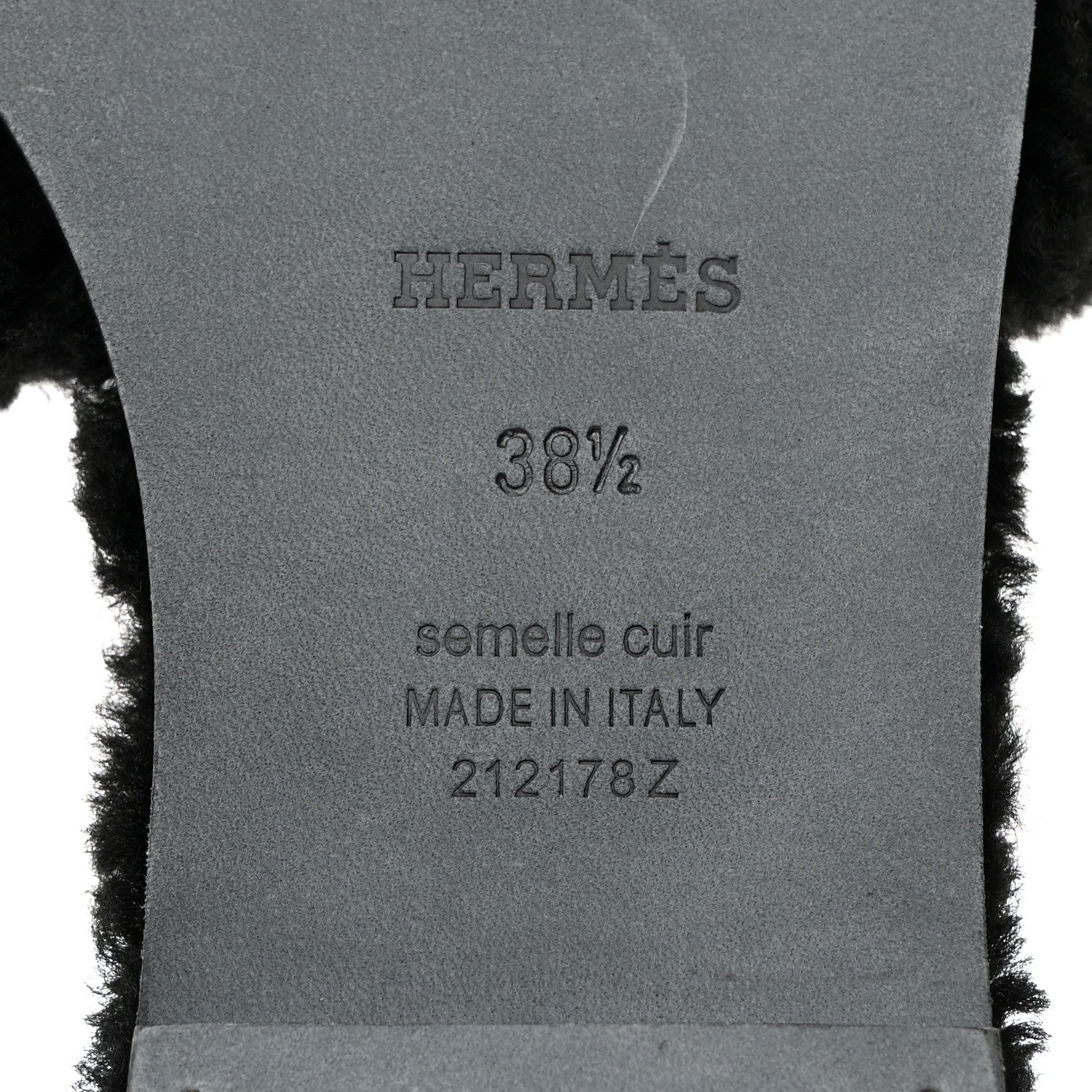 Hermes Woolskin Oran Sandals 38.5 Black 7 of 8