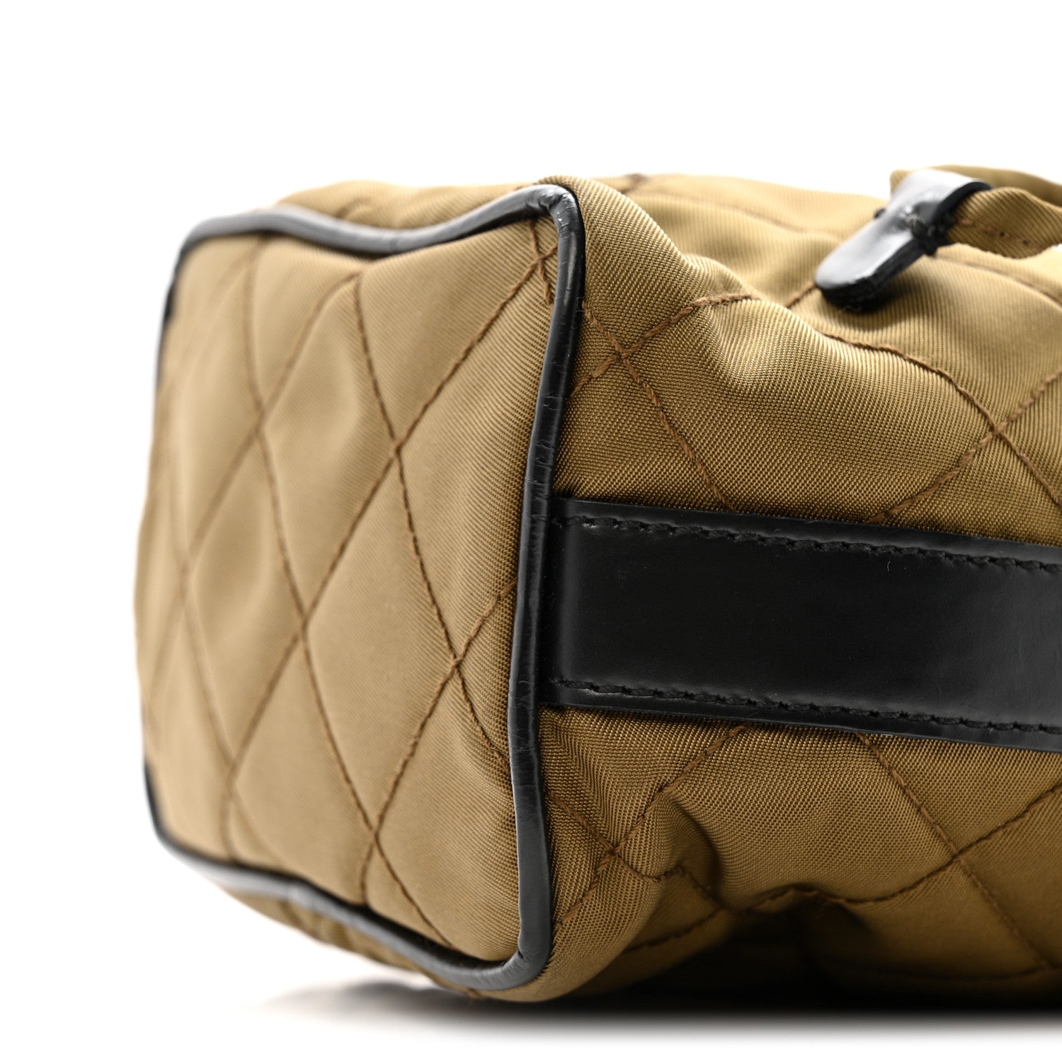Prada Tessuto Nylon Impunturato Quilted Soft Calf Bucket Bag Antilope Black 10 of 12