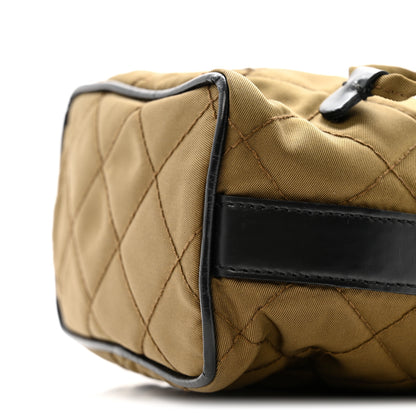 Prada Tessuto Nylon Impunturato Quilted Soft Calf Bucket Bag Antilope Black 10 of 12