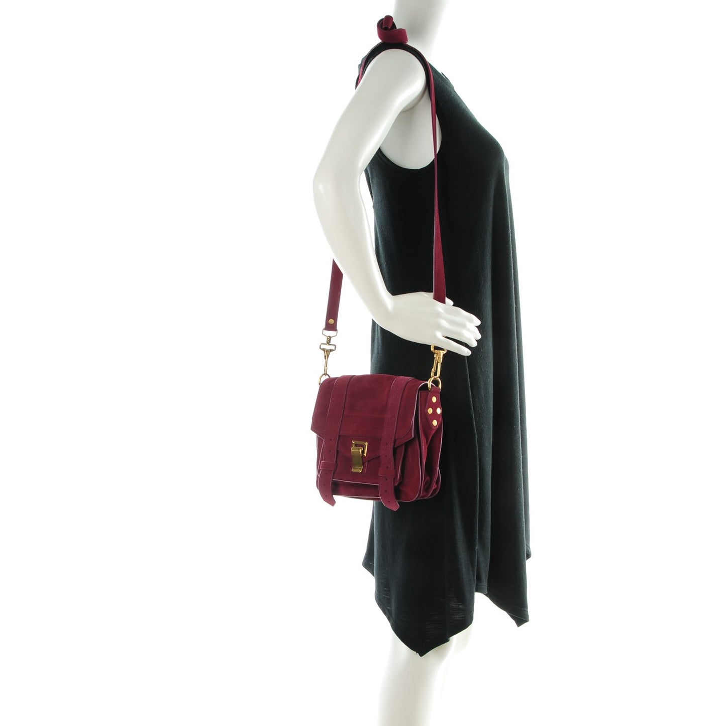 Suede PS1 Pouch Messenger Raspberry