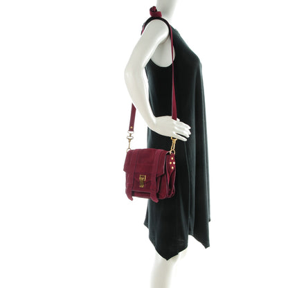 Proenza Schouler Suede PS1 Pouch Messenger Raspberry 2 of 8