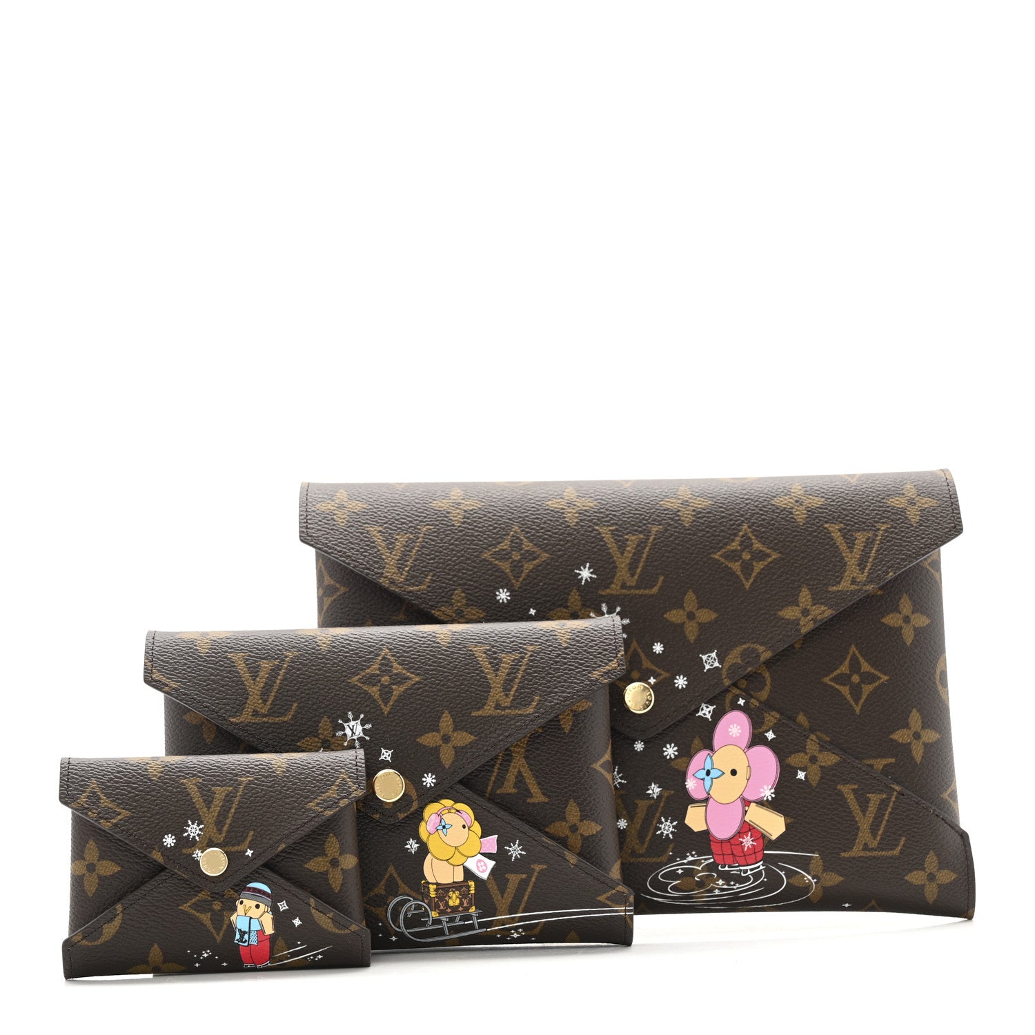 Louis Vuitton Monogram 2023 Christmas Animation Kirigami Pochette Set 1 of 10
