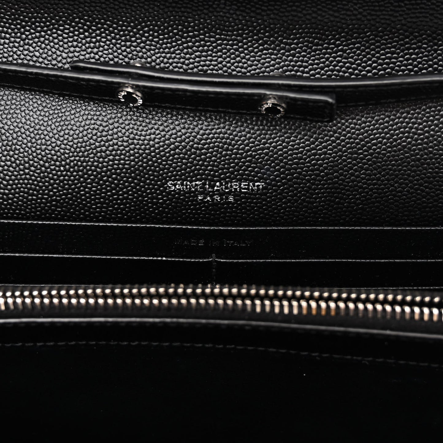 Grain De Poudre Matelasse Chevron Monogram Chain Wallet Black
