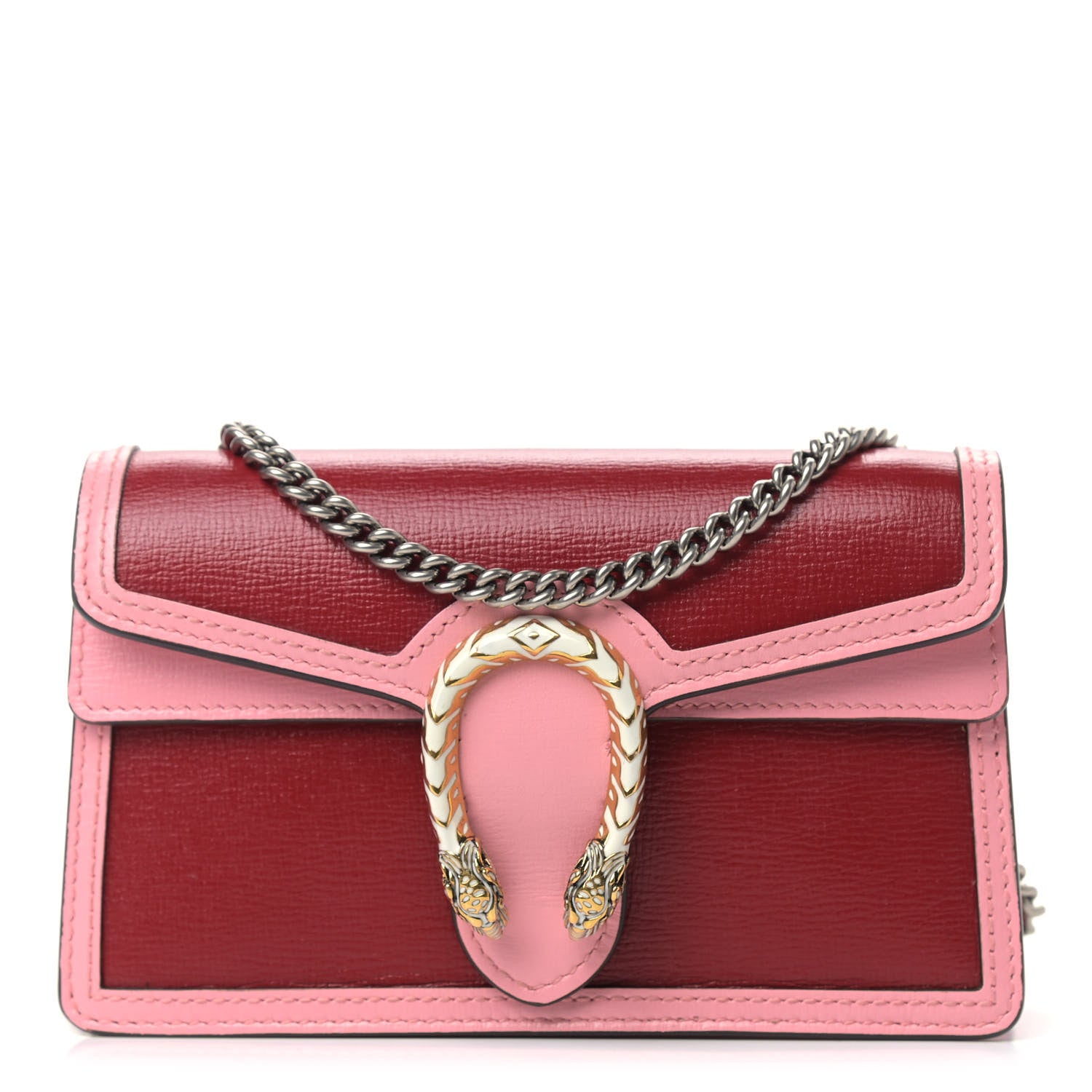 Gucci Azalea Calfskin Enamel Super Mini Dionysus Shoulder Bag New Cherry Red Wild Rose Off White 1 of 9