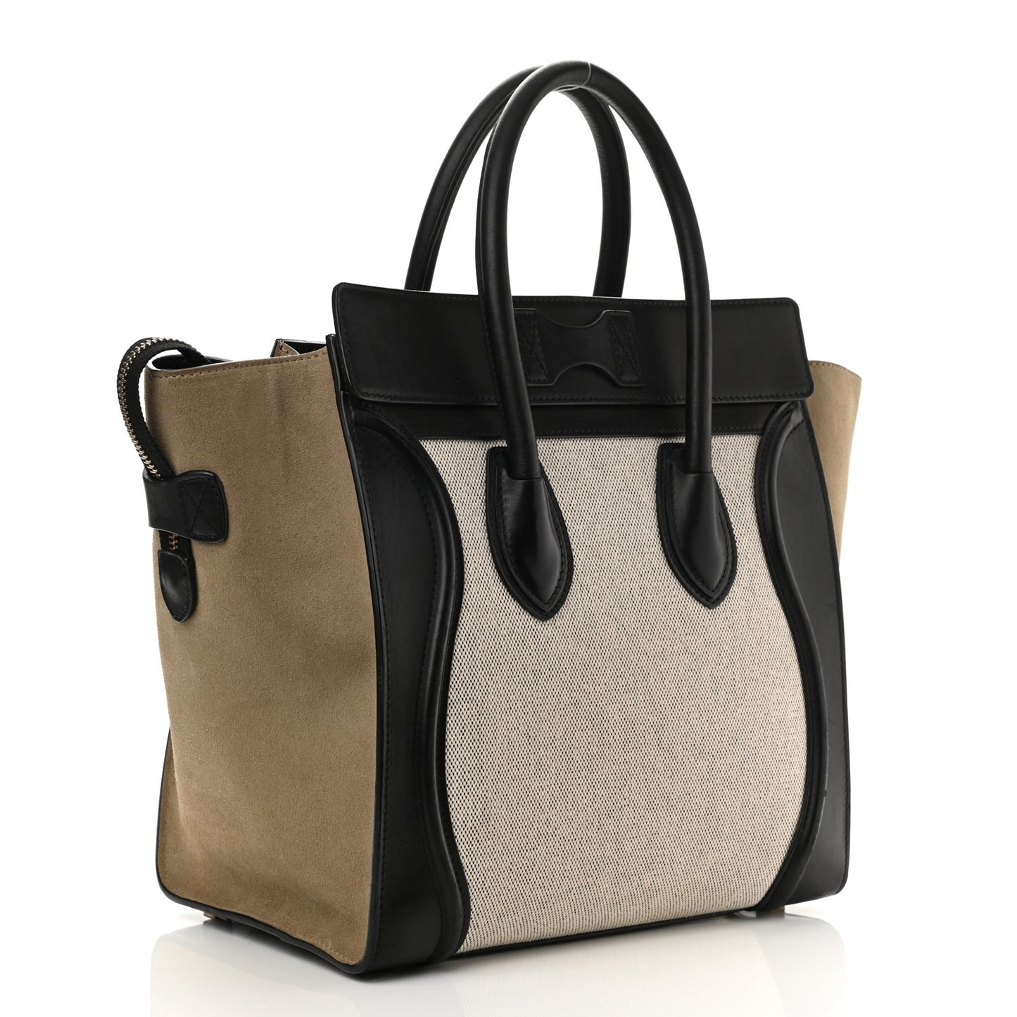 Canvas Smooth Calfskin Suede Mini Tri-Color Luggage