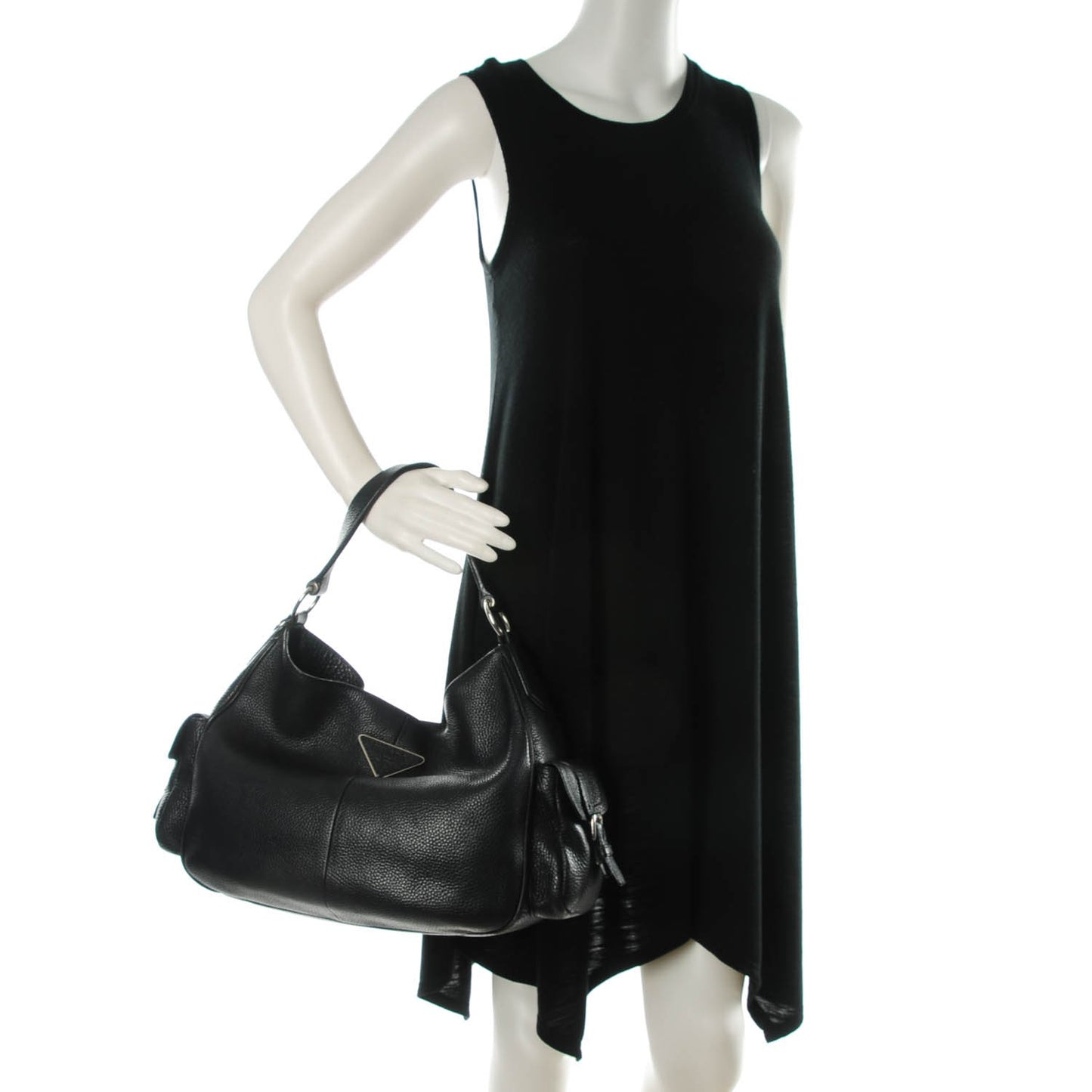 Vitello Daino Shoulder Bag Nero Black