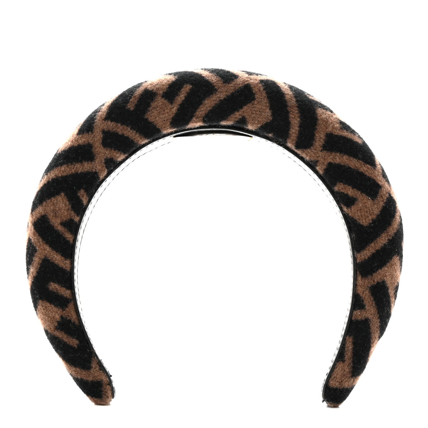 Fendi Wool Cashmere FF Logo Headband Tobacco 1 of 3