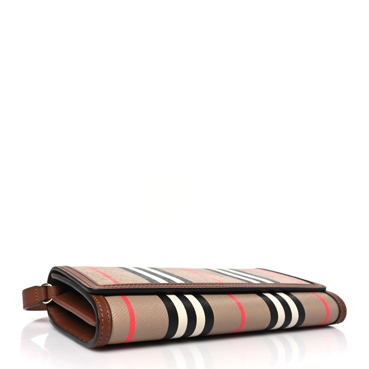 Burberry E-Canvas Icon Stripe Hannah Wallet With Detachable Strap Archive Beige Tan 4 of 8