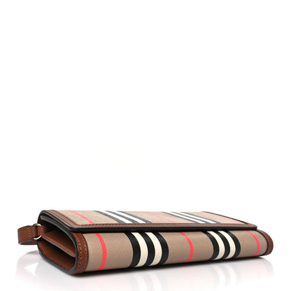 Burberry E-Canvas Icon Stripe Hannah Wallet With Detachable Strap Archive Beige Tan 4 of 8