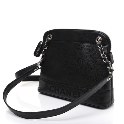 Chanel Caviar Logo Shoulder Bag Black 19 of 21