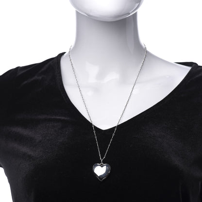 Tiffany Sterling Silver Large Heart Pendant Link Necklace 2 of 6