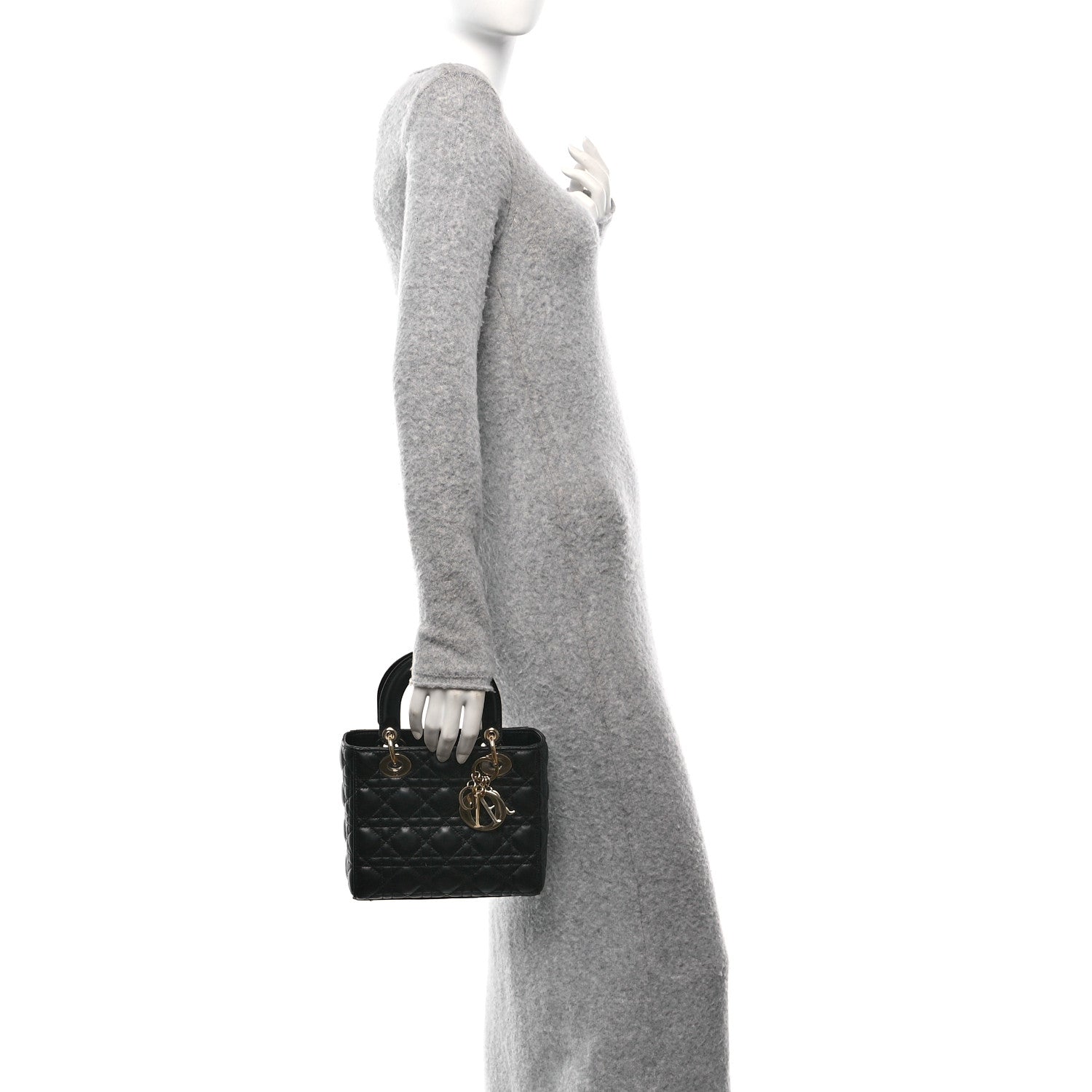 Christian Dior Lambskin Cannage Small My ABCDior Lady Dior Black 2 of 9