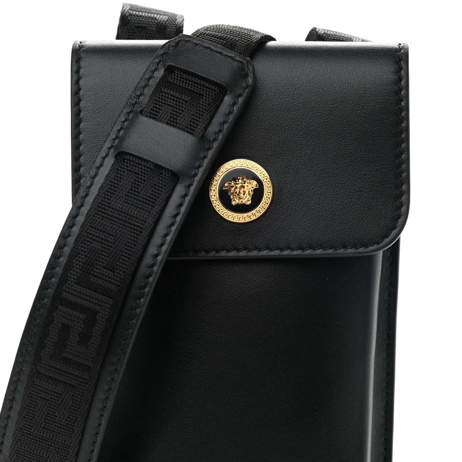 Versace Vitello Medusa Neck Pouch Black 7 of 10