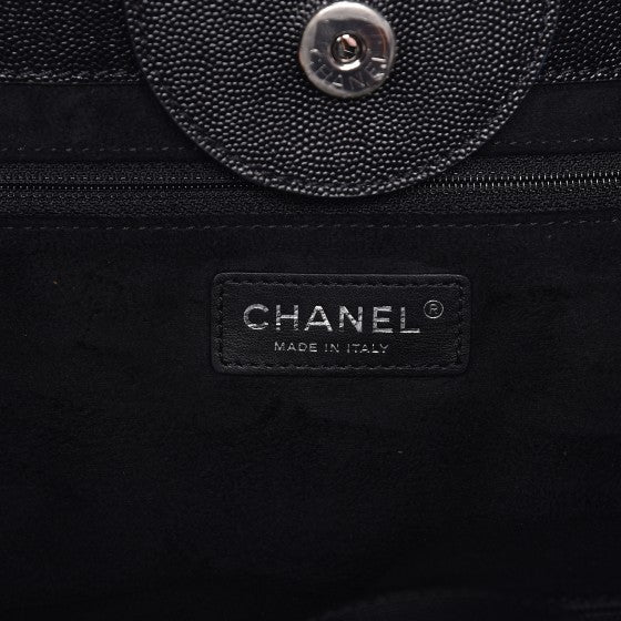 Caviar Extra Large Studded Deauville Tote Black