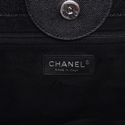 Chanel Caviar Extra Large Studded Deauville Tote Black 6 of 9