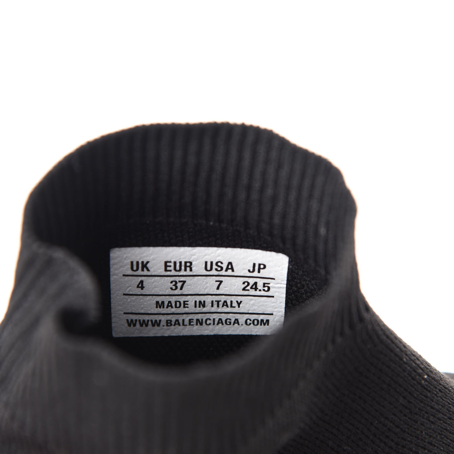 Balenciaga Neoprene Knit Womens Speed Clear Sole Sneakers 37 Black White 8 of 9
