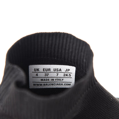 Balenciaga Neoprene Knit Womens Speed Clear Sole Sneakers 37 Black White 8 of 9