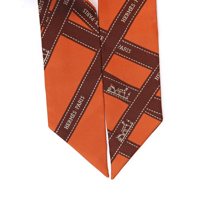 Hermes Medor Bolduc Twilly Scarf Ring Set Orange 3 of 4