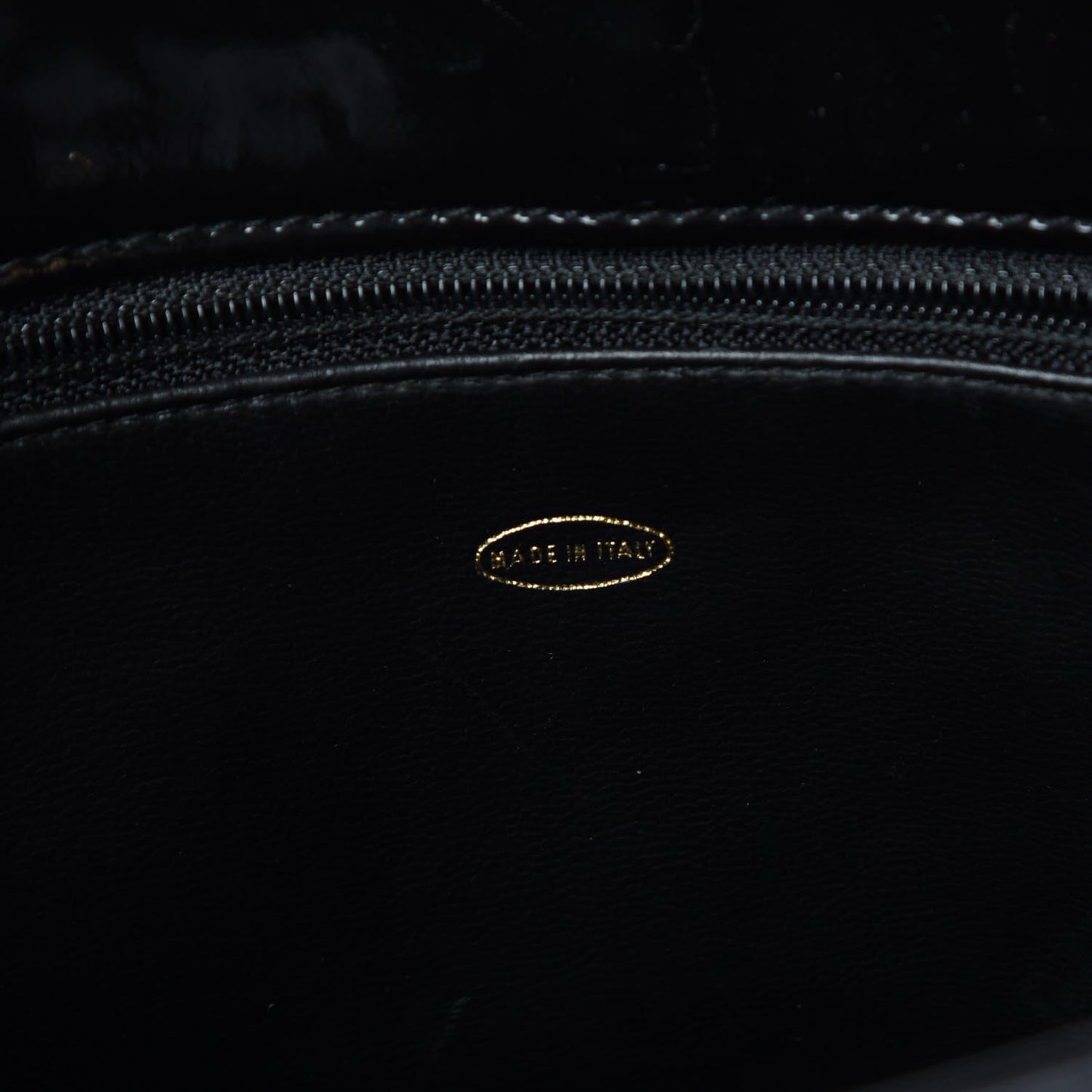 Patent Quilted Shoulder Bag Black