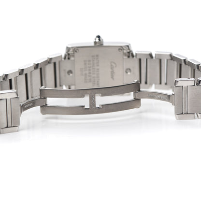 Cartier Stainless Steel Diamond Bezel 20mm Tank Francaise Quartz Watch 5 of 6