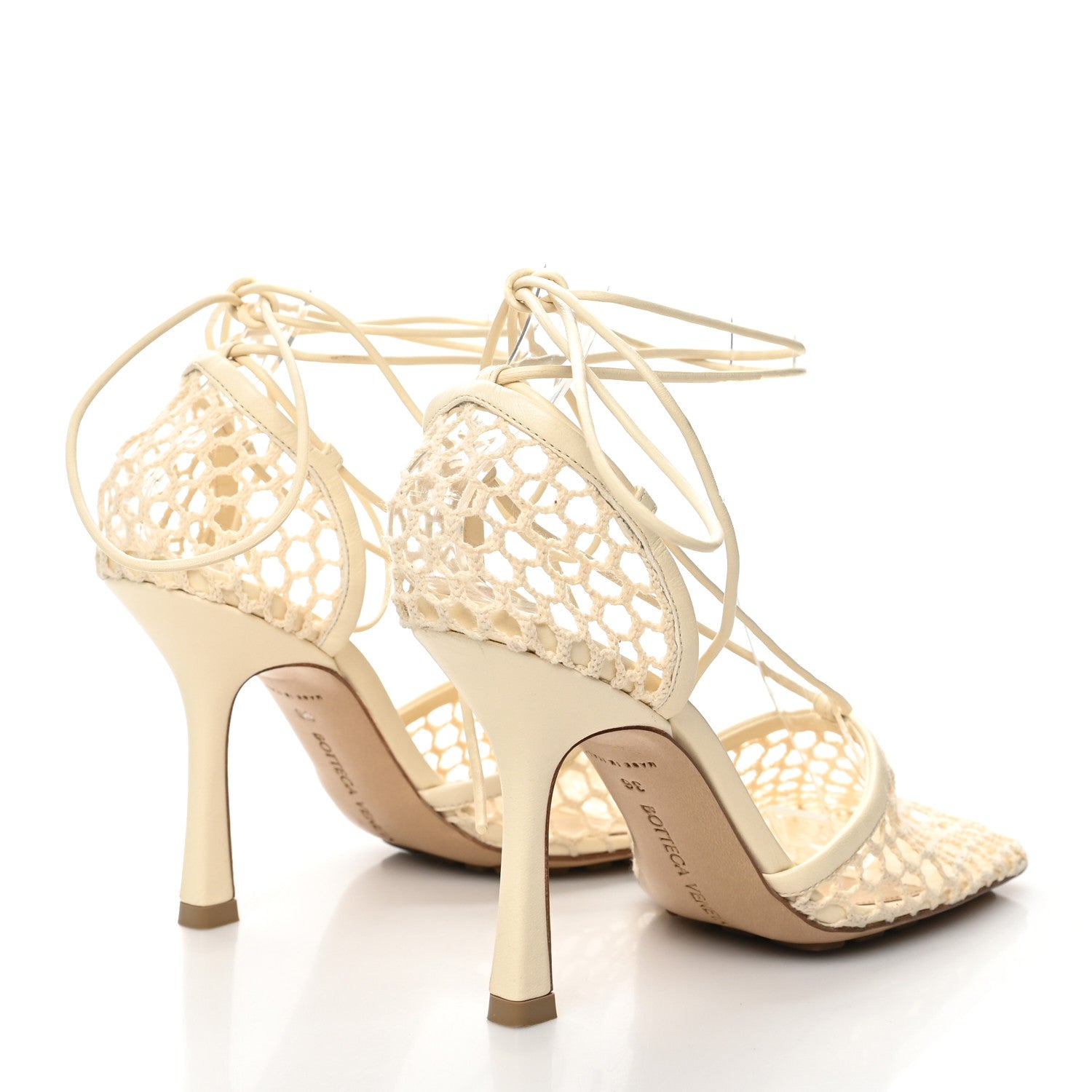 Bottega Veneta Mesh Nappa Stretch Ankle Tie Sandals 36 Toile 4 of 9