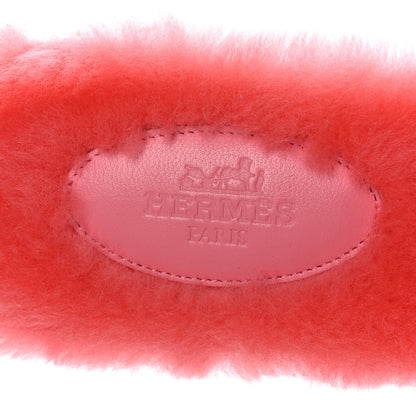 Hermes Woolskin Oran Sandals 37 Rose Du Desert 6 of 8