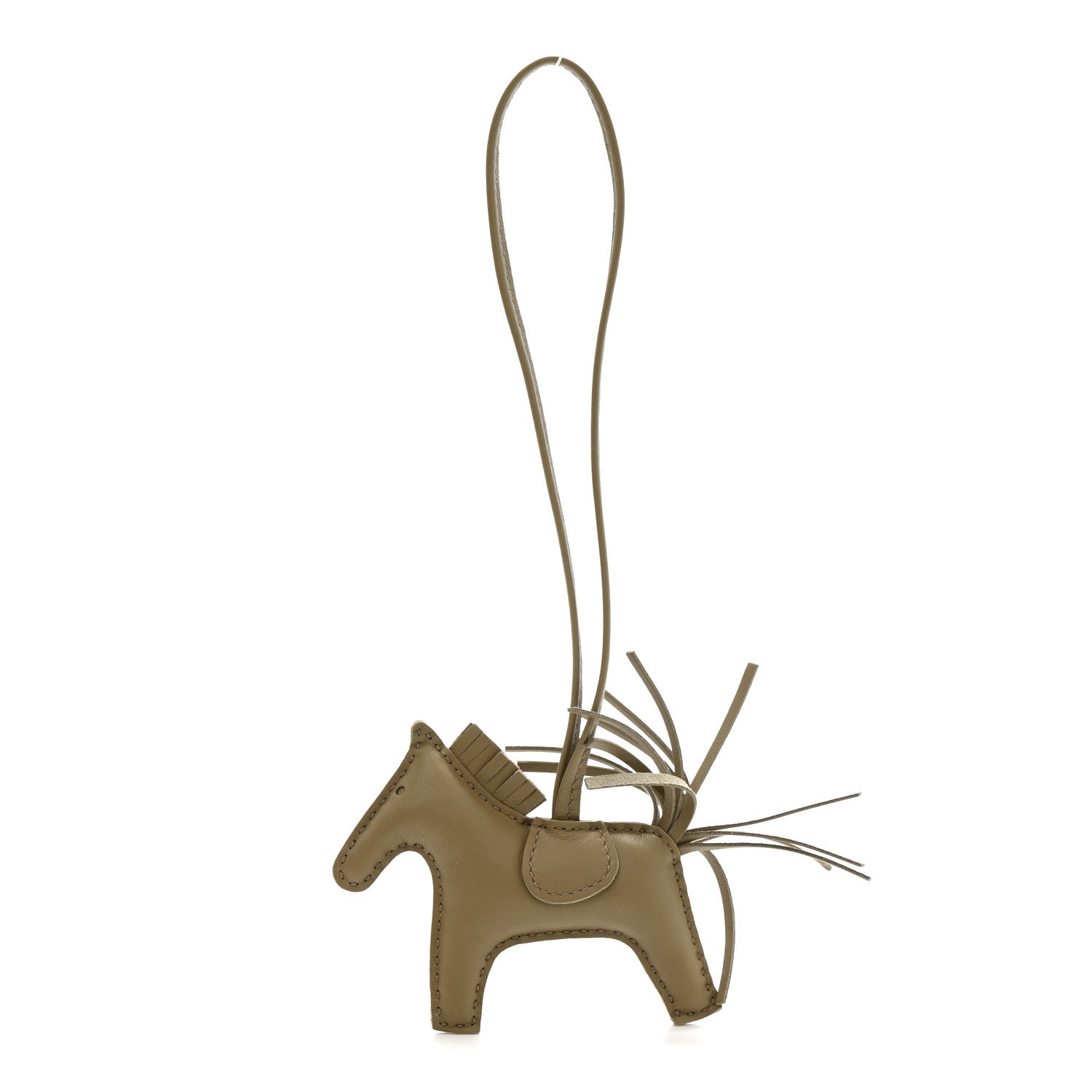 Hermes Milo Lambskin Grigri Rodeo Horse Bag Charm PM Beige Marfa 1 of 4