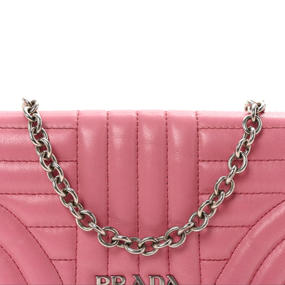 Prada Soft Calfskin Impunture Diagramme Chain Wallet Begonia 6 of 8