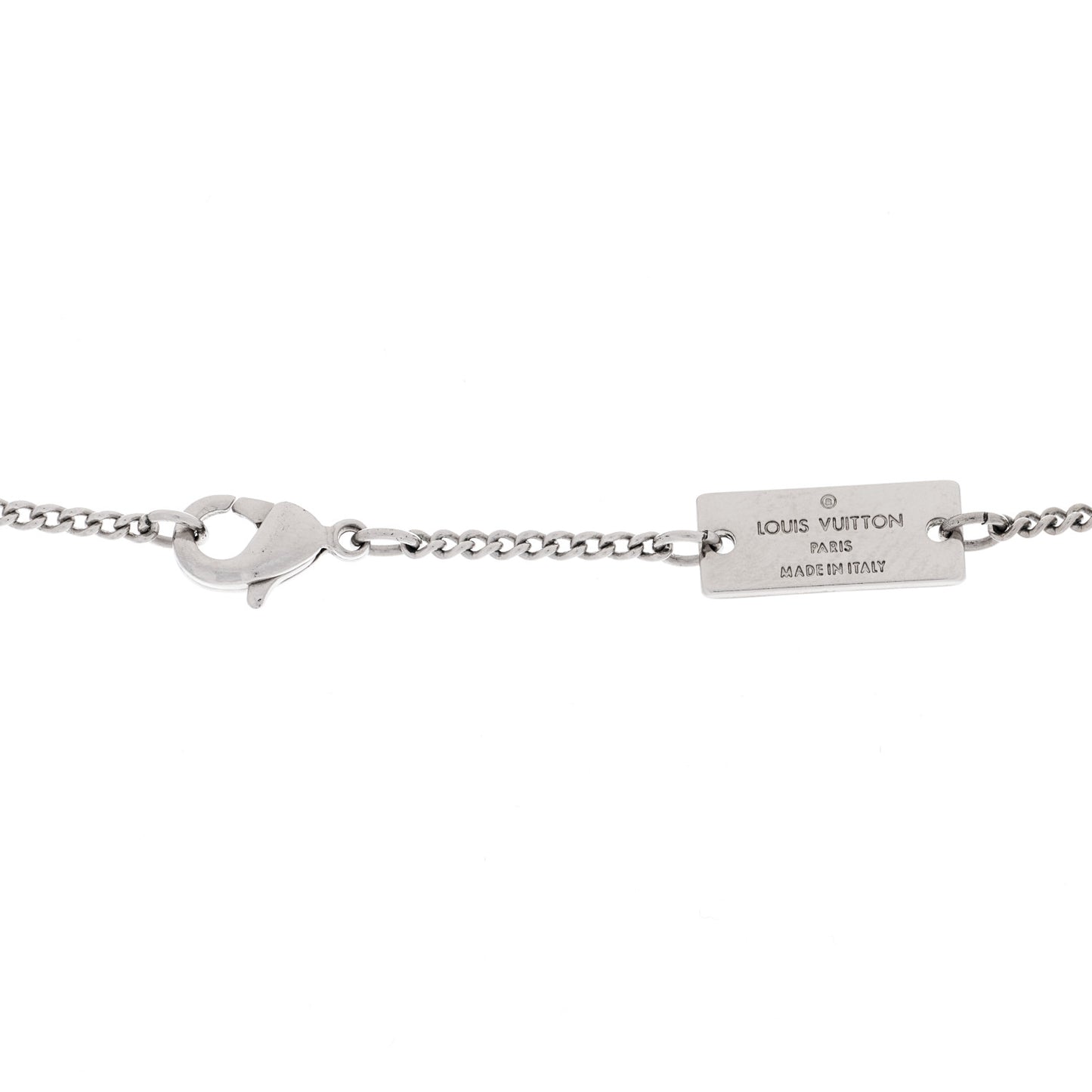 Zamac Palladium Monogram Charms Necklace Silver