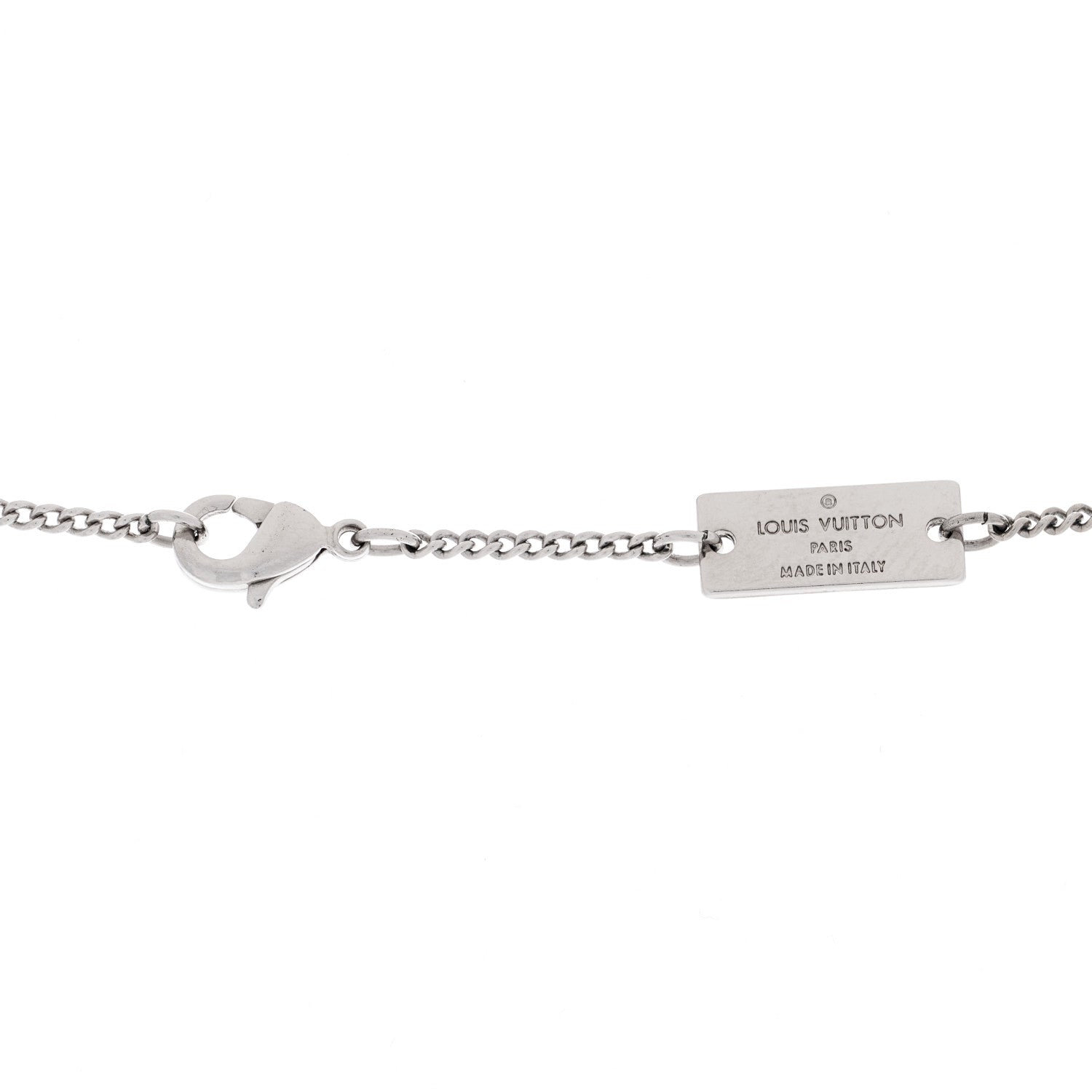 Louis Vuitton Zamac Palladium Monogram Charms Necklace Silver 3 of 3