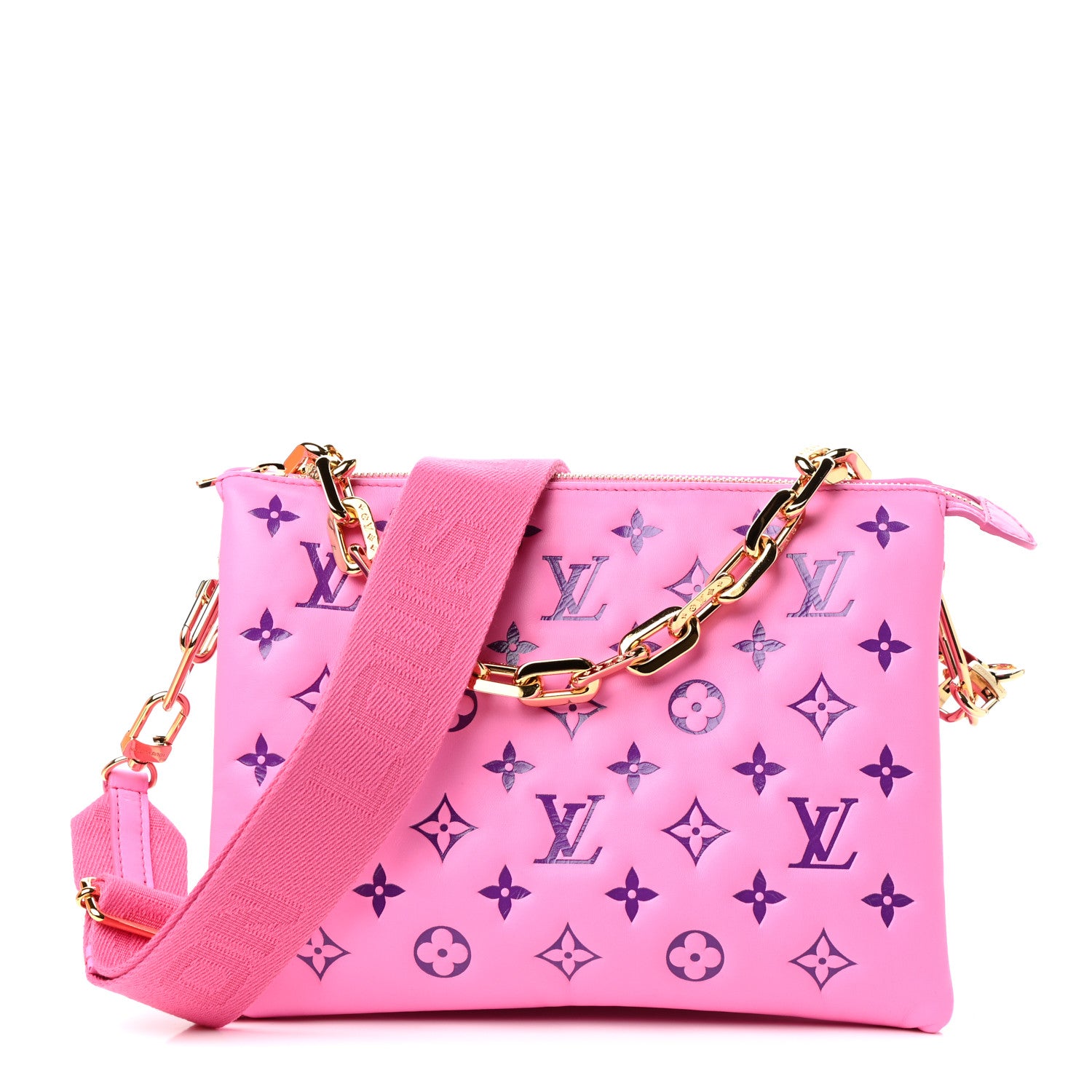 Louis Vuitton Lambskin Embossed Monogram Vuittamins Coussin PM Rose Violet 1 of 10