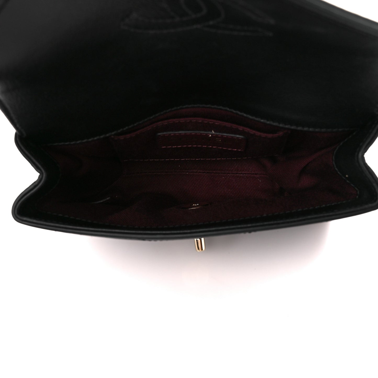 Calfskin Chevron Stitched Coco Waist Bag Black