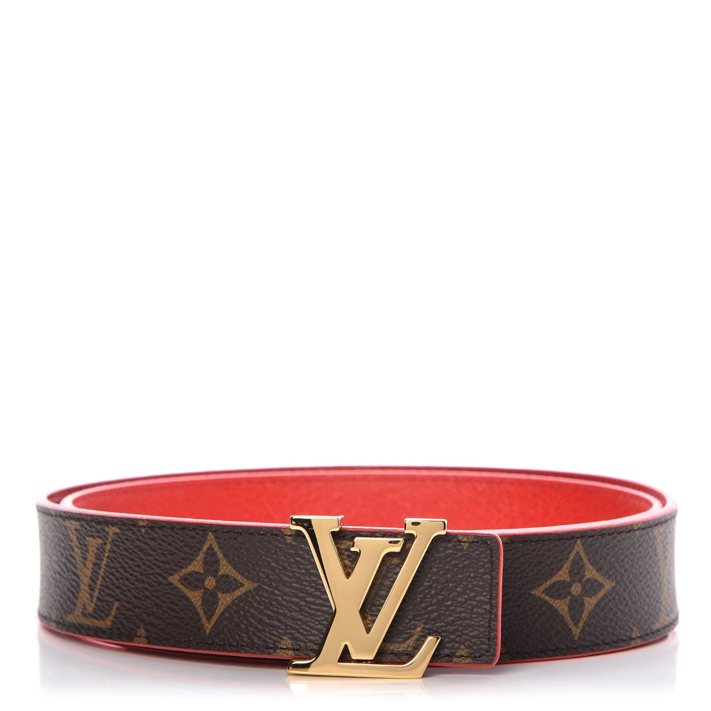 Monogram LV Initiales Reversible Belt85 34 Red