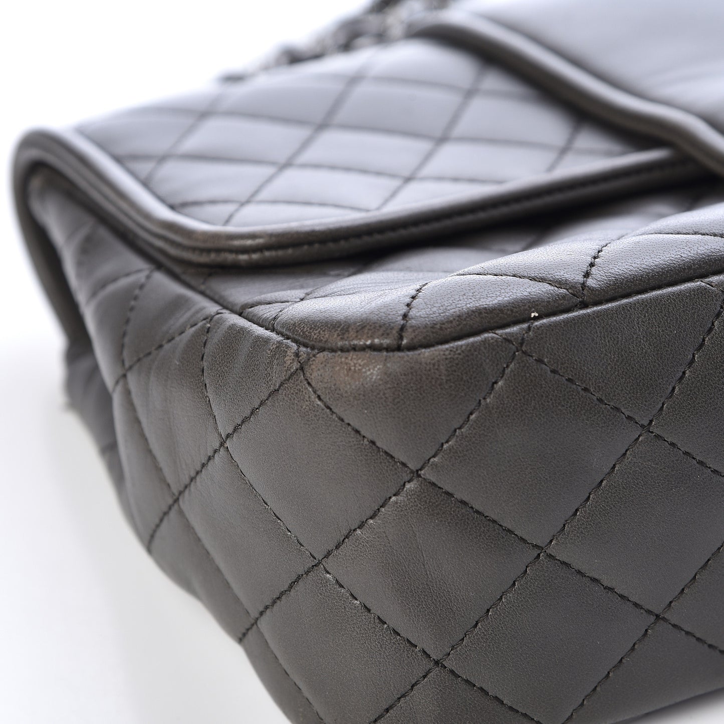 Lambskin Quilted Elementary Chic Flap Grey