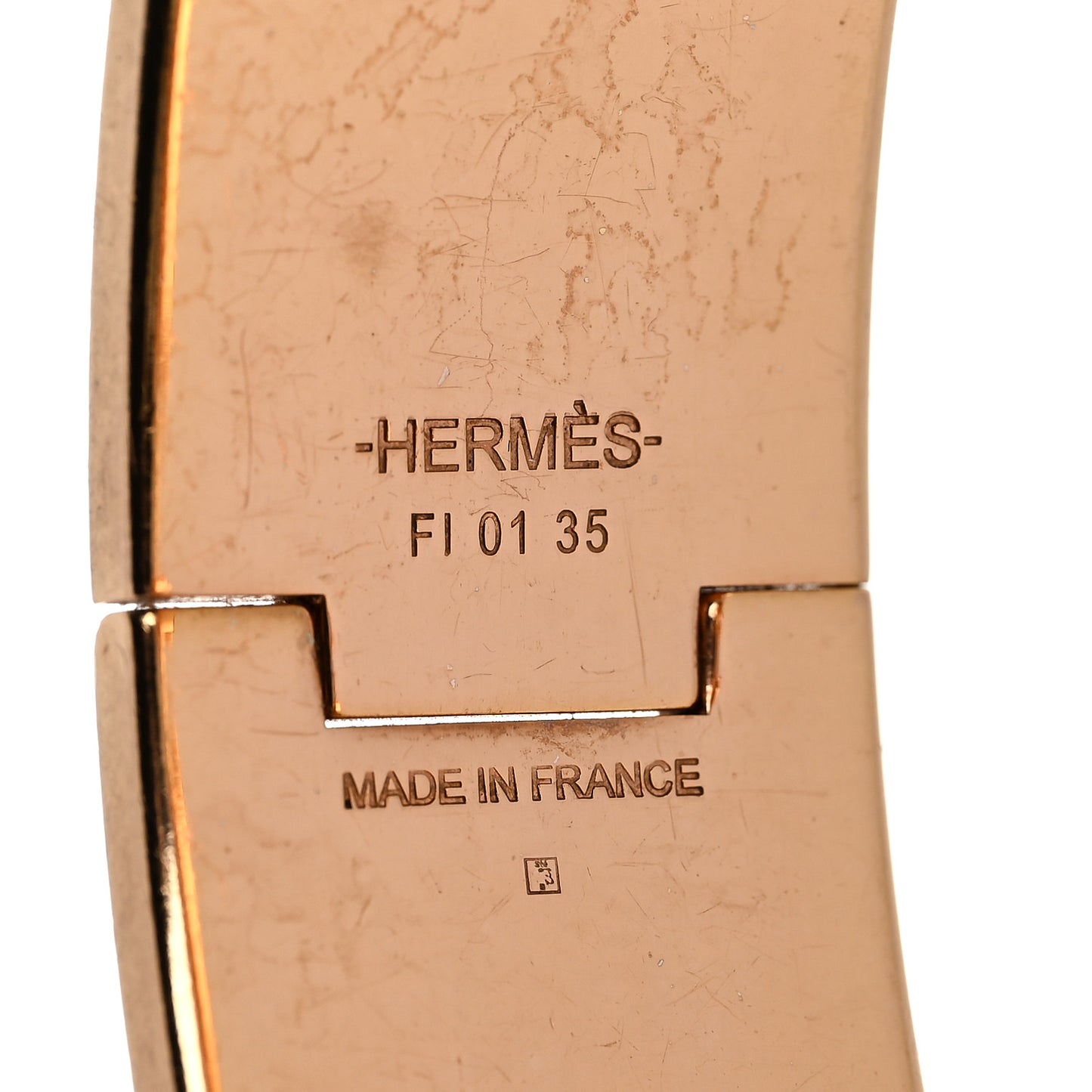 Enamel Wide Clic Clac H Bracelet GM Rose Poudre